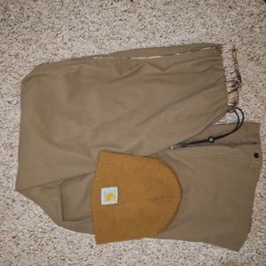 Mad Dog Gear Size L Brown Hunting Pants with Carhartt Brown Beanie